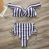 Striped swimsuit women High waist bikini