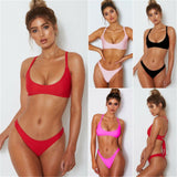 Sexy Solid Bikinis Set 2019 Women Swimsuit