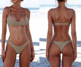 Summer Women Solid Bikini Set