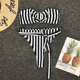 Striped swimsuit women High waist bikini