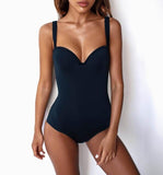 2019 Sexy Solid Sashes One Piece swimsuit