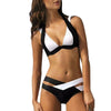 Swimsuit Black white solid color stitching Sexy Bandage Swimwear