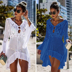 Crochet Solid Cover-Ups Beach Wear