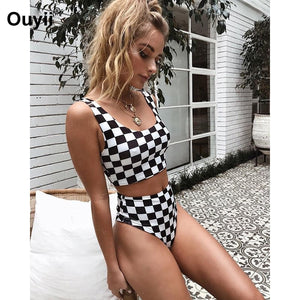2019 Sexy Bikini Houndstooth Print Swimsuit