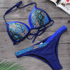 Snake Skin Splicing Backless Bandage Swimwear