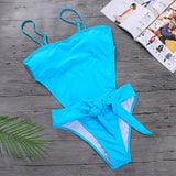 Snake Skin Splicing Backless Bandage Swimwear