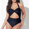 Plus Size Swimwear Women Black One Piece Swimsuit