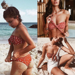 Women Sexy Dot Printed Bikini Set